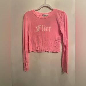 NWT Wildfox cropped long sleeve top- L